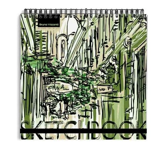 Sketchbook Bruno Visconti BV 200х200 мм, 80 листов, крафт 100 гр, на гребне, 4 вида 1-503/01
