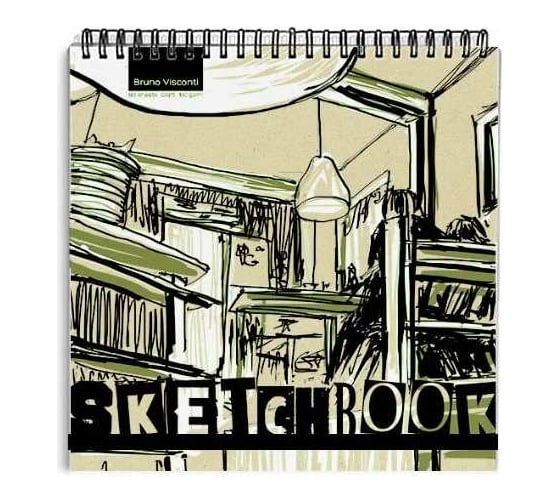 Sketchbook Bruno Visconti BV 200х200 мм, 80 листов, крафт 100 гр, на гребне, 4 вида 1-503/01