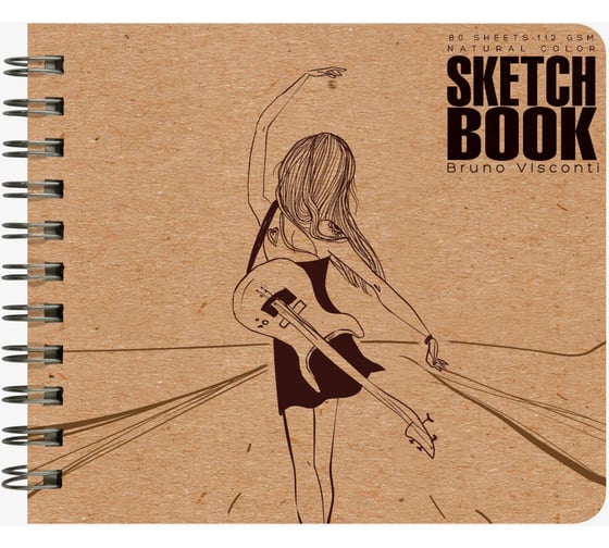 Sketchbook Bruno Visconti BV 180х155 мм, 80 листов, крафт 125 гр, на гребне, 4 вида 1-550/03