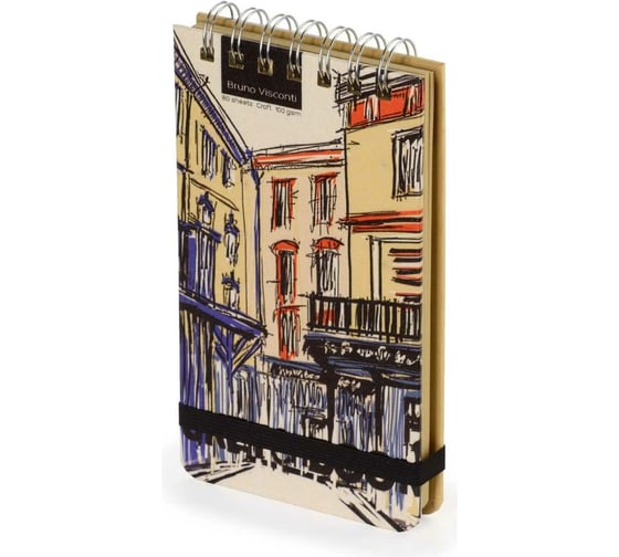 Sketchbook Bruno Visconti BV 105х185 мм, 80 листов, крафт 100 гр, на гребне, 4 вида 1-502/01