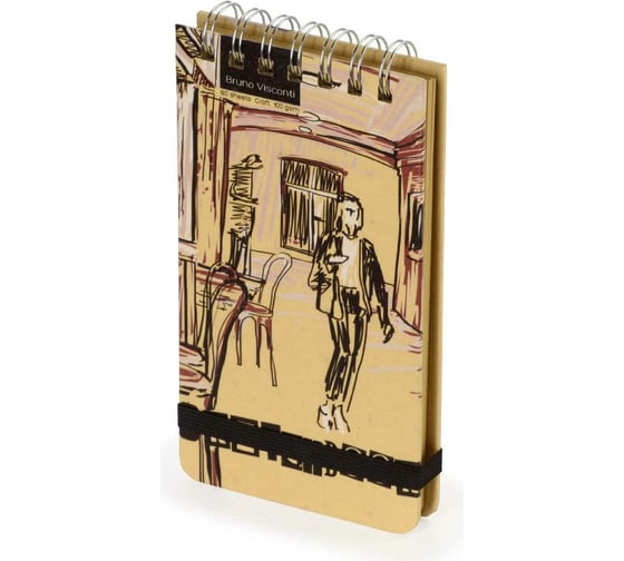 Sketchbook Bruno Visconti BV 105х185 мм, 80 листов, крафт 100 гр, на гребне, 4 вида 1-502/01