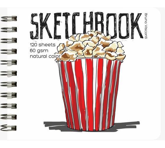 Sketchbook Bruno Visconti BV 180х155 мм, 120 листов, пухлая, 60 гр, на гребне, 4 вида 1-550/01