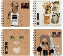Sketchbook Bruno Visconti BV 200х205 мм, 80 листов, крафт 125 гр, на гребне, 4 вида 1-551/03
