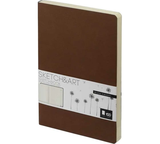 Sketchbook Bruno Visconti BV 140х210 мм, 100 листов, бежевый 100 гр, в мягком переплете, коричневый 1-500/03 1