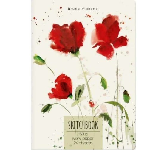 Sketchbook Bruno Visconti BV А5 138х205 мм, 24 листов, бежевый 160 гр, в мягком переплете, МИКС 3-586/01