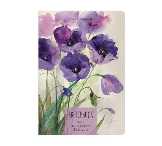 Sketchbook Bruno Visconti BV В5 188х259 мм, 24 листов, бежевый 160 гр, в мягком переплете, МИКС 3-585/01