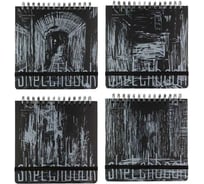 Sketchbook Bruno Visconti BV 200х200 мм, 80 листов, черный 110 гр, на гребне, 4 вида 1-503/03