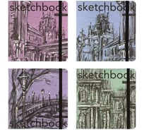 Sketchbook Bruno Visconti BV 200х200 мм, 64 листов, черный 110 гр, в твердом переплете, 4 вида 1-512/03