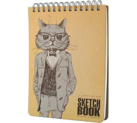Sketchbook Bruno Visconti BV 185х250 мм, 50 листов, 200 гр, на гребне, 4 вида 1-552/05