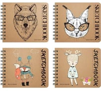 Sketchbook Bruno Visconti BV180х155 мм, 120 листов, крафт 70 гр, на гребне, 4 вида 1-550/02