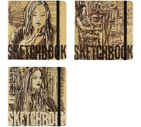Sketchbook Bruno Visconti BV 200х200 мм, 80 листов, крафт 100 гр, в твердом переплете, 3 вида 1-512/01