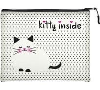 Папка на молнии Bruno Visconti КОТЕНОЧЕК БЕЛЫЙ силикон, ФА5+ 26х20 см 14-005/01