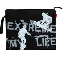 Папка на молнии Bruno Visconti ЭКСТРИМ черная, силикон, ФА4 34х26 см 14-007/07