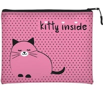 Папка на молнии Bruno Visconti КОТЕНОЧЕК РОЗОВЫЙ силикон, ФА5+ 26х20 см 14-005/02