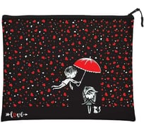 Папка на молнии Bruno Visconti РОМАНТИКА черная, силикон, ФА5+ 26х20 см 14-013/09