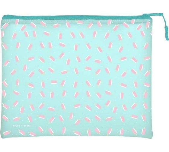 Папка на молнии Bruno Visconti ICE CREAM MINT силикон, ФА5+ 26х20 см 14-005/08 1