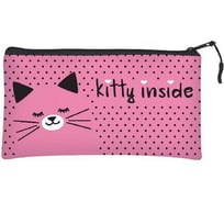 Папка на молнии Bruno Visconti КОТЕНОЧЕК РОЗОВЫЙ силикон, ФА6 23х12 см 14-006/02