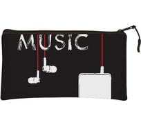 Папка на молнии Bruno Visconti MUSIC NON STOP черная, силикон, ФА6 23х12 см 14-008/04