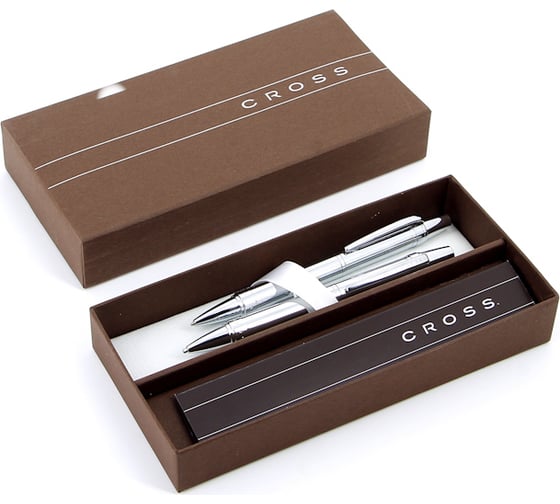 Подарочный набор Cross Nile Lustrous Chrome шариковая ручка, карандаш AT0381G-9