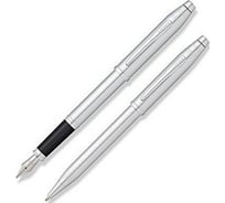 Подарочный набор Cross Century II Chrome, шариковая ручка, перьевая ручка AT0087WG-97MS