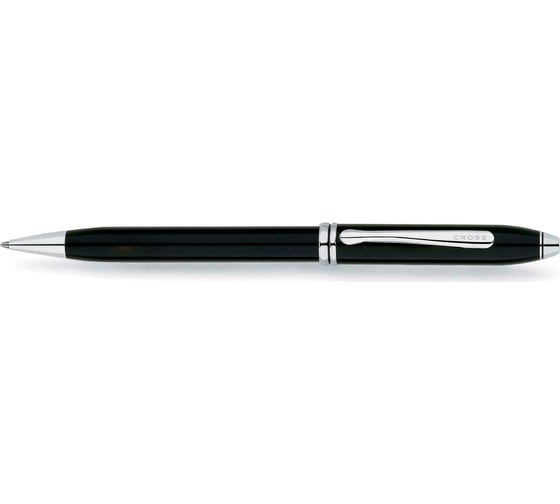 Шариковая ручка Cross Townsend - Black Lacquer Rhodium Plated, M BL AT0042-4