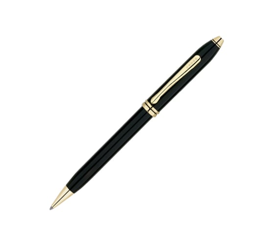 Шариковая ручка Cross Townsend - Black Lacquer Gold Plated, M BL 572