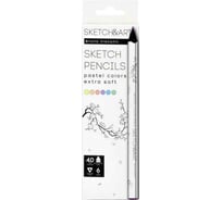 Цветные скетч-карандаши Bruno Visconti SKETCH&ART утолщенные, грифель 4 мм, пастель, 6 цветов 30-0118/03