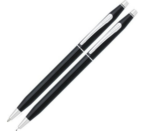 Подарочный набор Cross Century Classic Black Lacquer CT, шариковая ручка, карандаш AT0081-77