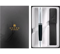 Подарочный набор Cross Calais Chrome Black, шариковая ручка, чехол AT0112-2/471