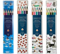 Цветные карандаши Bruno Visconti HAPPYCOLOR 12 цветов, в металлической тубе 30-0047