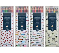 Цветные карандаши Bruno Visconti HAPPYCOLOR 36 цветов, в металлической тубе, 4 вида 30-0070