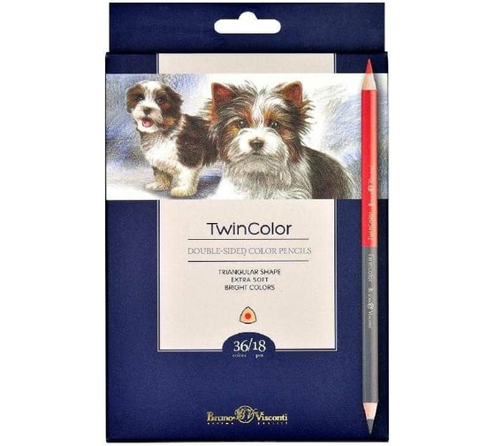 Цветные карандаши Bruno Visconti TWINCOLOR 36 цветов, 18 штук 30-0081