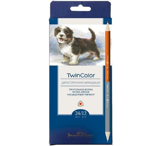 Цветные карандаши Bruno Visconti TWINCOLOR 24 цвета, 12 штук 30-0050 1