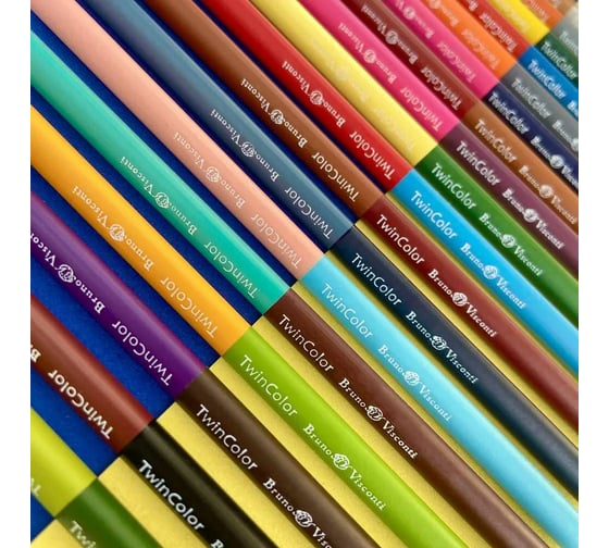 Цветные карандаши Bruno Visconti TWINCOLOR 24 цвета, 12 штук 30-0050