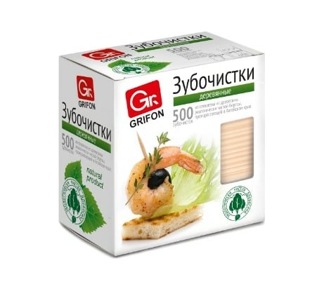 Зубочистки GRIFON из дерева, 500 шт 400-512