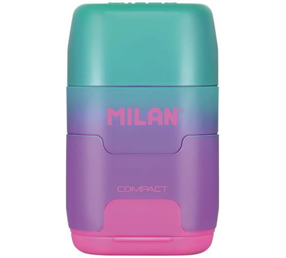 Ластик-точилка Milan COMPACT с 2 сменными ластиками в упаковке с европодвесом BYM10451 1401589 1