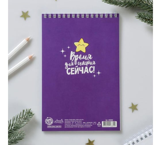 Блокнот Зимнее волшебство У меня лапки,14х21 см, 40 л, А5 4916882