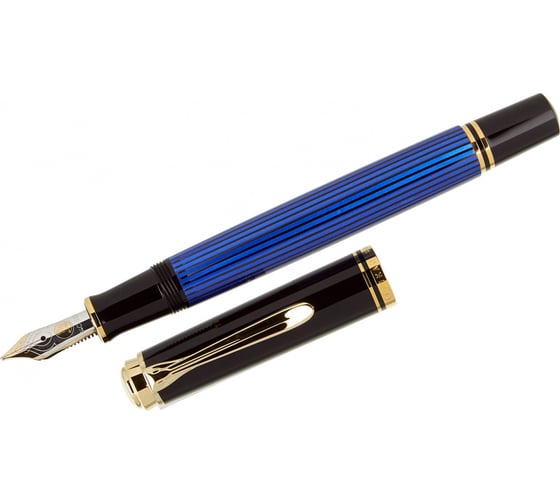 Перьевая ручка Pelikan Souveraen Black and Blue GT, F 995316