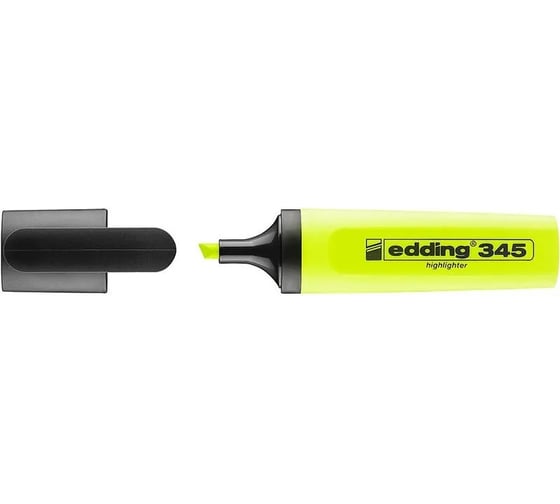 Набор текстовыделителей EDDING 345 заправляемые, скошенный наконечник, 2-5 мм, 2 штуки, блистер, желтый E-345#2-B#5