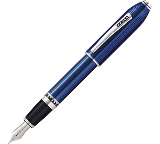 Перьевая ручка Cross Peerless Translucent Quartz - Blue Engraved Lacquer М AT0706-14MY