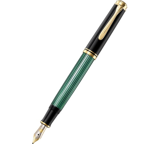 Перьевая ручка Pelikan Souveraen Black and Green GT, F 994855 1