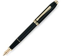 Перьевая ручка Cross Townsend - Black Lacquer Gold Plated F BL 576-FD