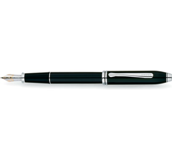Перьевая ручка Cross Townsend - Black Lacquer Rhodium Plated F BL AT0046-4FD