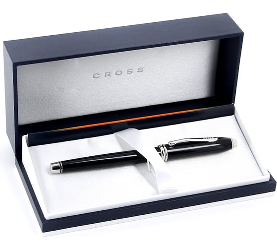 Перьевая ручка Cross Townsend - Black Lacquer Rhodium Plated F BL AT0046-4FD