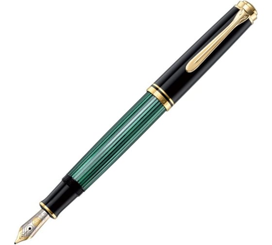 Перьевая ручка Pelikan Souveraen Black and Green GT, M 980029