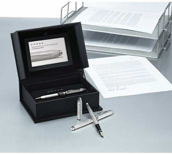 Ручка-роллер Cross Townsend - 20th Anniversary Platinum Plated M BL AT0045B-29