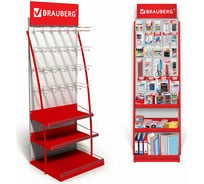 Напольная стойка для размещения товара BRAUBERG 2050x600x500 мм, 25 крючков, 3 полки 504874