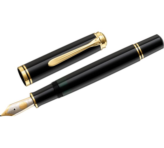 Перьевая ручка Pelikan Souveraen Black GT, F 995563