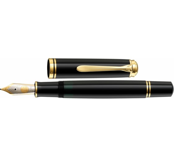 Перьевая ручка Pelikan Souveraen Black GT, M 995571