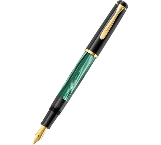 Перьевая ручка Pelikan Elegance Classic Black and Green Marbled GT, F 994095 1